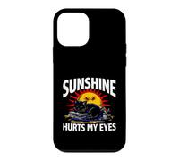Night Owl Introvert Sunshine Hurts My Eyes Funny Black Cat Coque pour iPhone 12 Mini