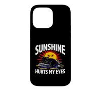 Night Owl Introvert Sunshine Hurts My Eyes Funny Black Cat Coque pour iPhone 14 Pro Max