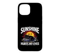 Night Owl Introvert Sunshine Hurts My Eyes Funny Black Cat Coque pour iPhone 15