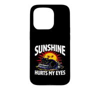 Night Owl Introvert Sunshine Hurts My Eyes Funny Black Cat Coque pour iPhone 15 Pro