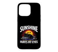 Night Owl Introvert Sunshine Hurts My Eyes Funny Black Cat Coque pour iPhone 15 Pro Max