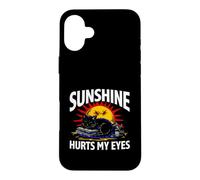 Night Owl Introvert Sunshine Hurts My Eyes Funny Black Cat Coque pour iPhone 16 Plus
