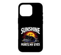 Night Owl Introvert Sunshine Hurts My Eyes Funny Black Cat Coque pour iPhone 16 Pro
