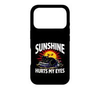Night Owl Introvert Sunshine Hurts My Eyes Funny Black Cat Coque pour iPhone 17 Pro