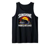 Night Owl Introvert Sunshine Hurts My Eyes Funny Black Cat Débardeur