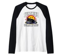 Night Owl Introvert Sunshine Hurts My Eyes Funny Black Cat Manche Raglan