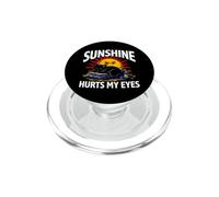Night Owl Introvert Sunshine Hurts My Eyes Funny Black Cat PopSockets PopGrip pour MagSafe