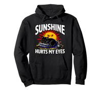 Night Owl Introvert Sunshine Hurts My Eyes Funny Black Cat Sweat à Capuche