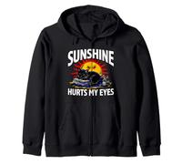 Night Owl Introvert Sunshine Hurts My Eyes Funny Black Cat Sweat à Capuche