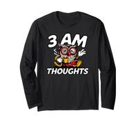 Night Owl Overthinker 3 AM Thoughts Coffee Manche Longue