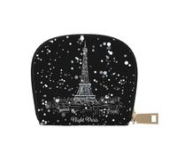 Night Paris Tour Eiffel Print Card Holder Unisex Credit Card Case for Men and Women Leather Card Holder Slim Business Card Holder, blanc, Taille unique