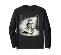 Night Rider Cat BD Style BMX Street Art Design Manche Longue