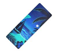 Night Sea Shore Tree Sanglier Bleu Imprimé Yoga Épais 1 mm pour femme Antidérapant, avec sac de transport Tapete para ejercicio 180,3 x 66 cm