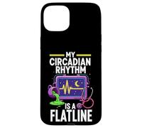 Night Shift Nurse Circadian Rhythm Flatline Humor Coque pour iPhone 15 Plus