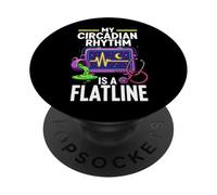 Night Shift Nurse Circadian Rhythm Flatline Humor PopSockets PopGrip Adhésif