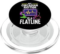 Night Shift Nurse Circadian Rhythm Flatline Humor PopSockets PopGrip pour MagSafe