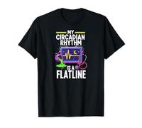 Night Shift Nurse Circadian Rhythm Flatline Humor T-Shirt