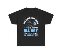 Night Shift Nurse Graphic T Shirt Doctor CNA Funny Unisex Heavy Cotton Tee Black XXL