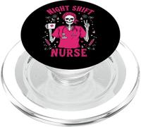 Night Shift RN ICU Costume d'halloween Squelette d'infirmière pour Femme PopSockets PopGrip pour MagSafe