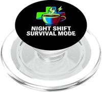 Night Shift Survival Mode Nurse Medical Coffee PopSockets PopGrip pour MagSafe
