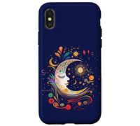 Night Sky Moon Lunar Stars Sun Love Galaxy Coque pour iPhone X/XS