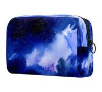 Night Sky Trousse de maquillage pour femme, trousse de toilette de voyage, grande pochette de maquillage pratique avec fermeture éclair, multicolore, 18.5x7.5x13cm/7.3x3x5.1in, Trousse de toilette