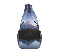 Night Sky With Stars And Mountain Lake Fashion Cross Chest Bag Diagonally Adjustable Straps High Capacity Sport Travel Work Daily Use, Noir , Taille unique