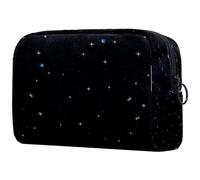 Night Sky with Stars Trousse à cosmétiques pour femme, trousse de toilette de voyage, grande pochette de maquillage pratique avec fermeture éclair, multicolore, 18.5x7.5x13cm/7.3x3x5.1in, Trousse de