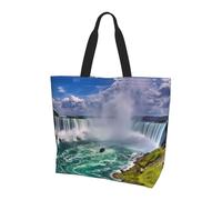 Night Sky with Trees Printed Women Large Capacity Shopping Bag Sac à main et sac à bandoulière Essentiel pour les trajets et le shopping, Niagara Falls, Taille unique