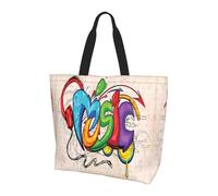 Night Sky with Trees Printed Women Large Capacity Shopping Bag Sac à main et sac à bandoulière Essentiel pour les trajets et le shopping, Style musical., Taille unique