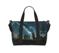 Night Sky with Trees Sac de voyage pour femme, sac de sport, sac de sport, sac de sport, Noir , Taille unique