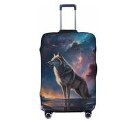 Night Sky Wolf Housses de bagage de voyage élastiques 45,7 à 81,3 cm, noir, XL