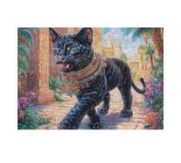 Night Starry Chat Noir 300 Pieces Casse tête Débutant en Carton Anti Déchirure poupée Animal de Compagnie Facile Apprentissage Loisir Créatif Décoration Murale Petit Prix Pas Cher 300 PCS