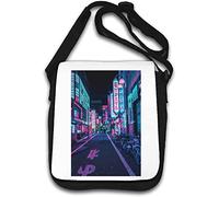 Night Street in Japan Vaporwave Sac à bandoulière esthétique Blanc fluo