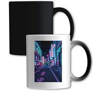 Night Street In Japan Vaporwave Tasse à changement de couleur Blanc fluo