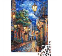 Night Street Mosaïque 1000 Pièce Carton Épais Puzzle De Bricolage pour Enfants Débutants Défi du Jeu Éducatif Soulagement du Stress Le 52x38cm/1000pcs
