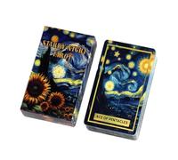 Night Tarot Oracle Cards Deck, 78 pièces Divination Set, Fortune Reading Game with Dark Theme Design Style, Home Use Set, Kit de lecture de voyage, Oracle Cards for Family Gathering Night Meditation