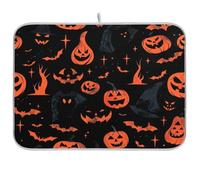 Night Trunk Or Treat Hallowwen Tapis de séchage pour comptoir de cuisine Tapis de séchage Mat 18 x 24 18 x 24