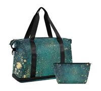 Night under Blue Stars Moon Grand sac de voyage avec trousse de toilette pour voyage Grande capacité, Nuit sous les étoiles bleues lune, 1 size