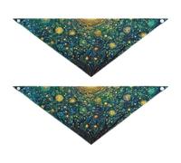 Night Under Blue Stars Moon Lot de 2 bandanas pour chien et chat Forme unique Réglable Unisexe Écharpe mignonne Accessoires de vacances Décoration pour chiens et chats