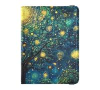 Night under Blue Stars Moon Portefeuille de voyage en cuir pour femme Porte-passeport pour voyage Portefeuille Combo porte-cartes Étui pour passeport pour homme Ultra fin, Nuit sous les étoiles bleues