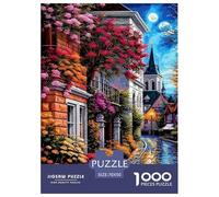 Night View of The Small Ville Puzzle 1000 Pièces Educa Jouet en Bois Jeu D'Intelligence Décoration Intérieure intéressant Jeu Éduchatif Challenge Toy Adultes & Enfants des 14 Ans 70x50cm/1000pcs