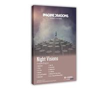 Night Visions Pop Rock Band Imagine Affiches Dragons Décoration de chambre Cadeau pour les fans de musique Couverture d'album de musique Poster sur toile Décoration murale pour salon, chambre à