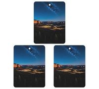 Night Western Style Lot de 3 désodorisants carrés à suspendre pour voiture, maison, bureau Noir