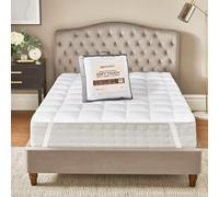 NightComfort Surmatelas épais 1000 g/m² en microfibre extra garnie en fibre creuse alternative au duvet - Épais et ferme - Matelas matelassé avec coins élastiques, pour très grand lit