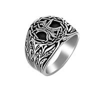 NIGHTCRUZ Bague arbre de vie, bague arbre du monde en acier inoxydable, bijoux nordiques avec amulette Yggdrasil, 13, Métal, Aucune pierre précieuse