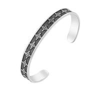 NIGHTCRUZ Bracelet manchette nœud de sorcière en acier inoxydable avec triquetra magique Trinité, bijou celtique pour femme