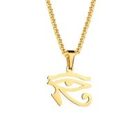 NIGHTCRUZ Collier œil d'Horus, idéogramme hiéroglyphique de l'Égypte antique, amulette pour homme et femme, Acier inoxydable, Pas de gemme