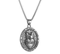 NIGHTCRUZ Collier Sacré-Cœur de Jésus Médaille Ovale Religieuse Médaille Acier Inoxydable avec Sacré-Cœur et Croix