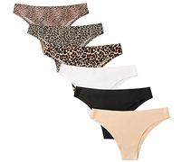 Nightease Culotte de Tanga en Soie glacée sans Couture pour Femmes Lot de 6 Invisible No Show sous-vêtements (Style2, x_l)